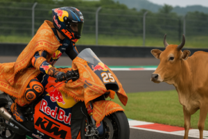 “Raul Fernandez Cleared to Race MotoGP After a Thorough Stare-Down with a Local Cow”