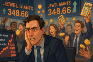 Glittery Titans Reign Over Stock Exchange in Jewelled Siege!